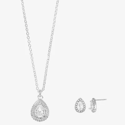 Sparkle Allure Womens Crystal Pure Silver Over Brass 3-pc. Jewelry Set