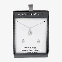 Sparkle Allure Womens Crystal Pure Silver Over Brass 3-pc. Jewelry Set