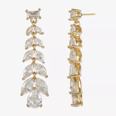 Sparkle Allure Womens Cubic Zirconia 14K Gold Over Brass Chandelier Earrings