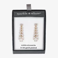 Sparkle Allure Womens Cubic Zirconia 14K Gold Over Brass Chandelier Earrings