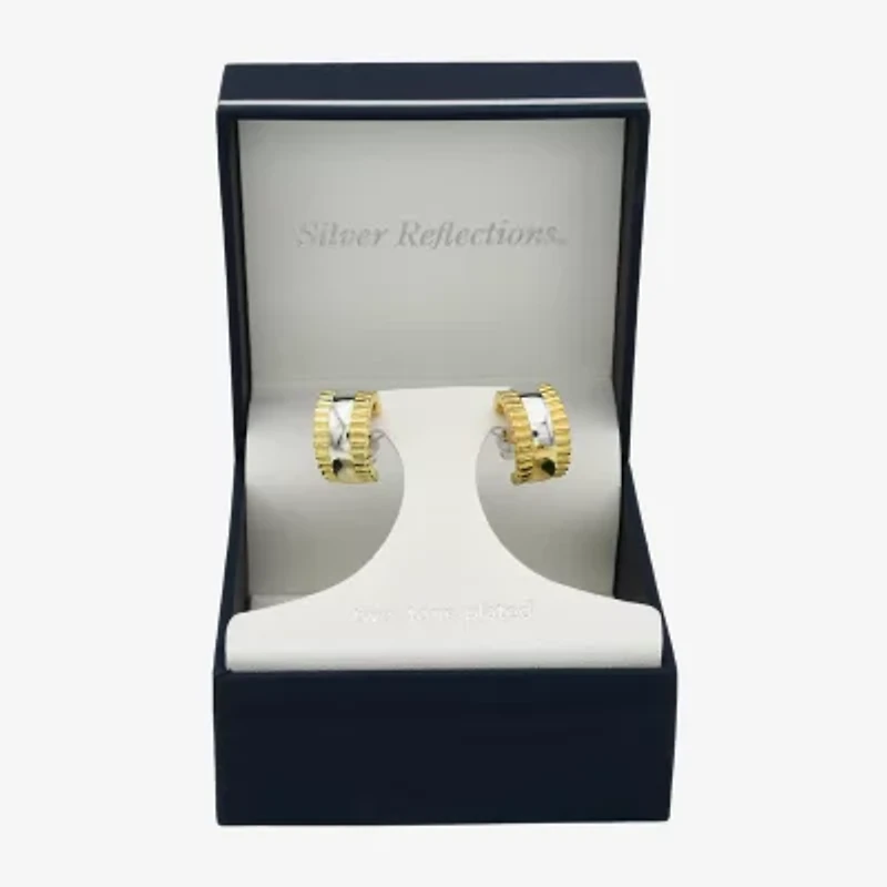 Silver Reflections Womens 14K Gold Over Brass 17.9mm Hoop Earrings