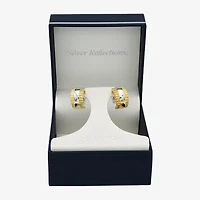 Silver Reflections Womens 14K Gold Over Brass 17.9mm Hoop Earrings