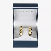 Silver Reflections Womens 14K Gold Over Brass 28.3mm Hoop Earrings