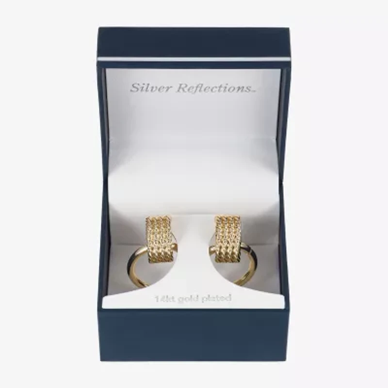 Silver Reflections Door Knocker Womens 14K Gold Over Brass Drop Earrings