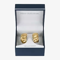 Silver Reflections Womens 14K Gold Over Brass 27.5mm Hoop Earrings