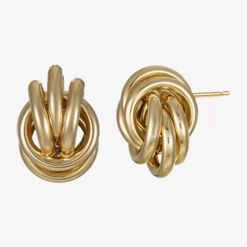 Silver Reflections 14K Gold Over Brass 25mm Knot Stud Earrings