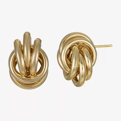Silver Reflections 14K Gold Over Brass 25mm Knot Stud Earrings