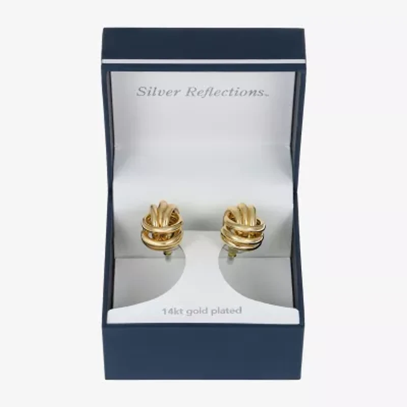 Silver Reflections 14K Gold Over Brass 25mm Knot Stud Earrings