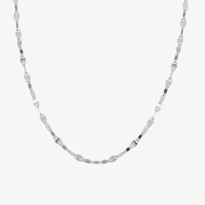 Silver Treasures Mirror Chain Sterling Silver 12 Inch Link Choker Necklace