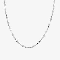 Silver Treasures Mirror Chain Sterling Silver 12 Inch Link Choker Necklace