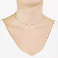 Silver Treasures Mirror Chain Sterling Silver 12 Inch Link Choker Necklace