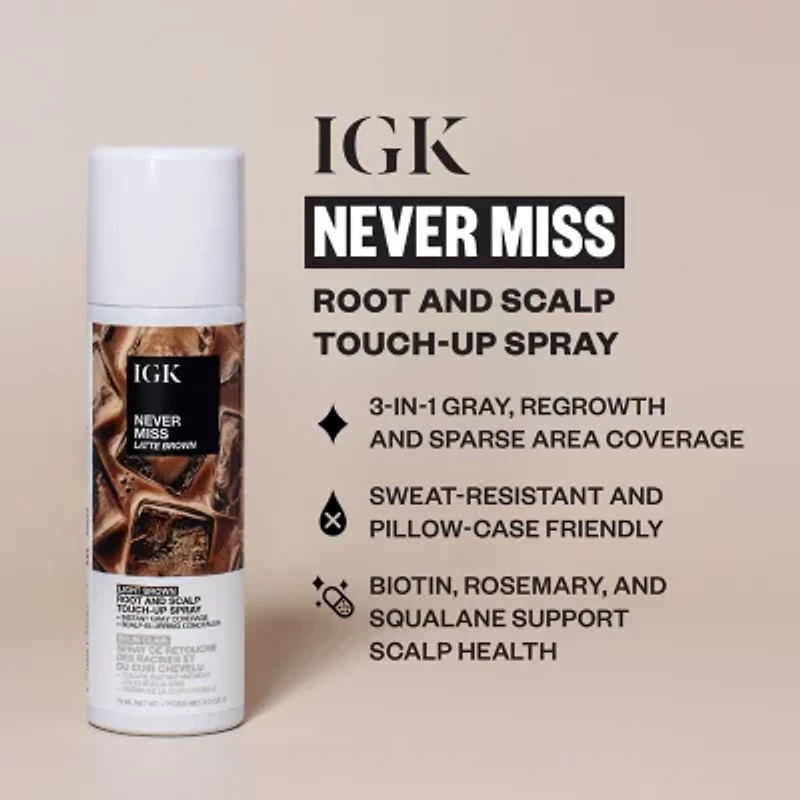 IGK Never Miss Root Spray Hair Color 2 oz.