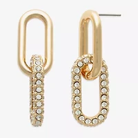 Bold Elements Gold Tone Womens Glass Drop Earrings