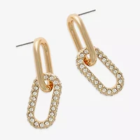 Bold Elements Gold Tone Womens Glass Drop Earrings