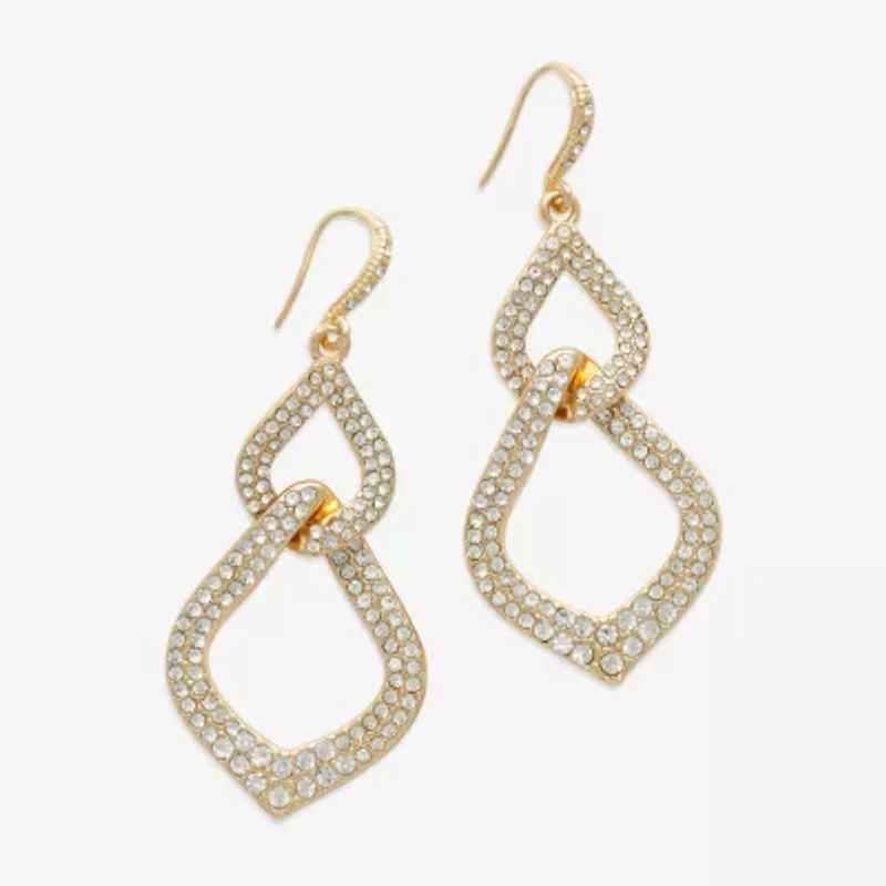 Bold Elements Gold Tone Womens Glass Drop Earrings