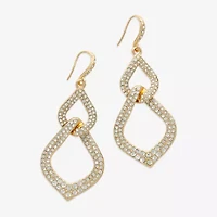 Bold Elements Gold Tone Womens Glass Drop Earrings