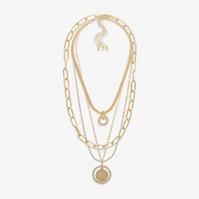 Bold Elements Gold Tone Womens 18 Inch Strand Necklace