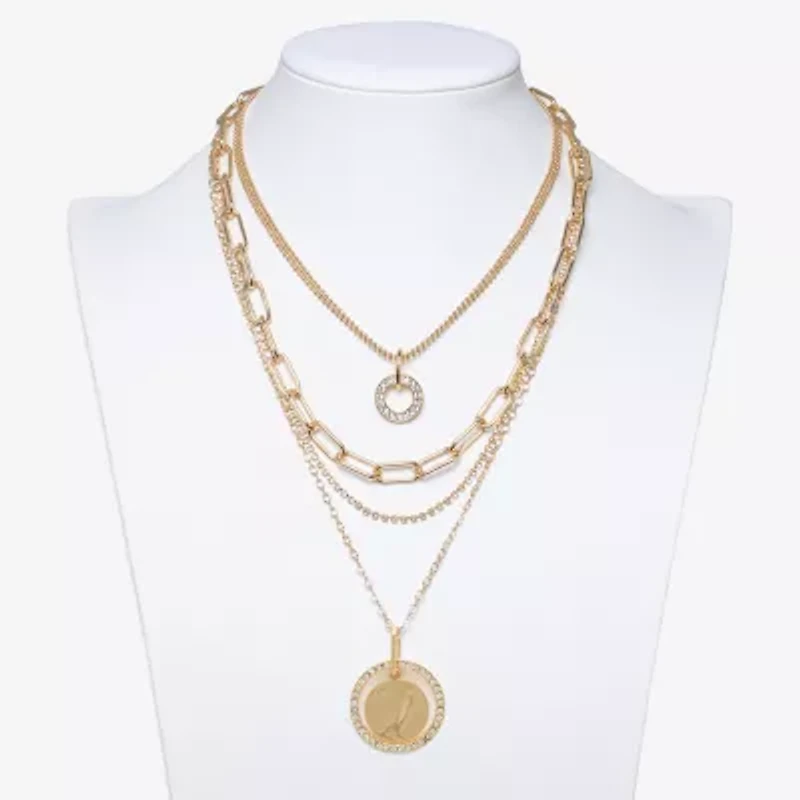 Bold Elements Gold Tone Womens 18 Inch Strand Necklace