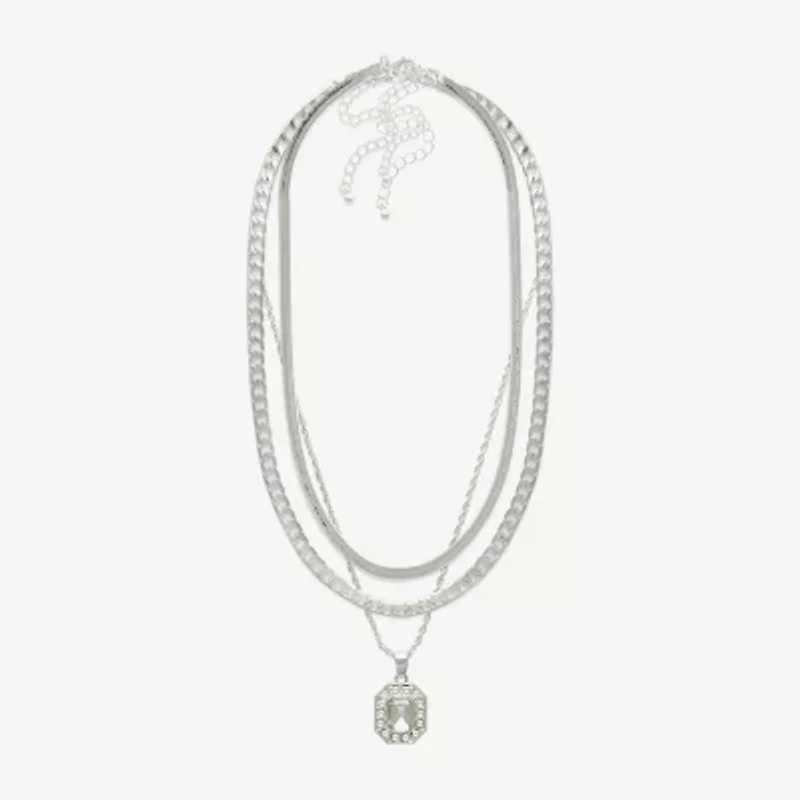 Bold Elements Silver Tone Womens 19 Inch Strand Necklace