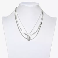 Bold Elements Silver Tone Womens 19 Inch Strand Necklace