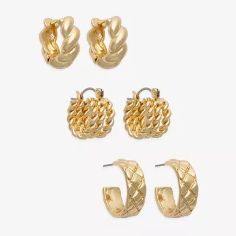 Mixit Womens 3 Pair Earring Set