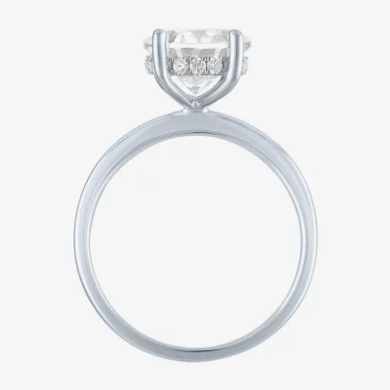 Signature By Modern Bride Womens 4 1/7 Ct. T.W. Lab Grown White Diamond 14K Gold Round Engagement Ring