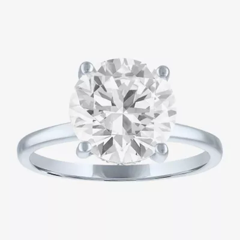 Signature By Modern Bride Womens 4 1/7 Ct. T.W. Lab Grown White Diamond 14K Gold Round Engagement Ring