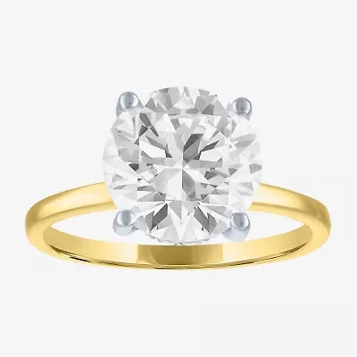 Signature By Modern Bride Womens 4 1/7 Ct. T.W. Lab Grown White Diamond 14K Two Tone Gold Round Engagement Ring