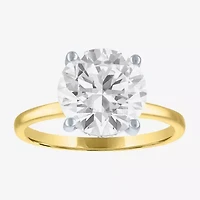 Signature By Modern Bride Womens 4 1/7 Ct. T.W. Lab Grown White Diamond 14K Two Tone Gold Round Engagement Ring