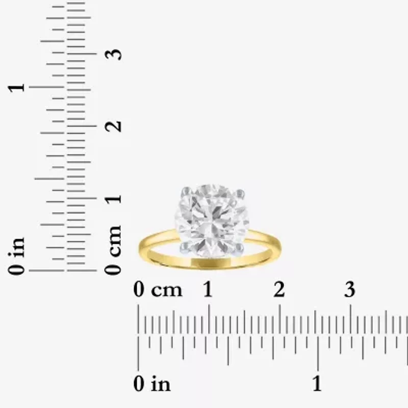 Signature By Modern Bride Womens 4 1/7 Ct. T.W. Lab Grown White Diamond 14K Two Tone Gold Round Engagement Ring