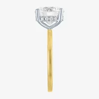 Signature By Modern Bride Womens 4 1/7 Ct. T.W. Lab Grown White Diamond 14K Two Tone Gold Round Engagement Ring