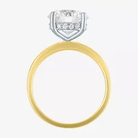Signature By Modern Bride Womens 4 1/7 Ct. T.W. Lab Grown White Diamond 14K Two Tone Gold Oval Engagement Ring