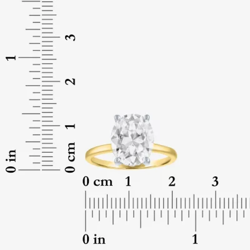 Signature By Modern Bride Womens 4 1/7 Ct. T.W. Lab Grown White Diamond 14K Two Tone Gold Oval Engagement Ring