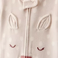 Carter's Baby Girls Footed Round Neck Long Sleeve One Piece Pajama