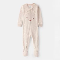 Carter's Baby Girls Footed Round Neck Long Sleeve One Piece Pajama