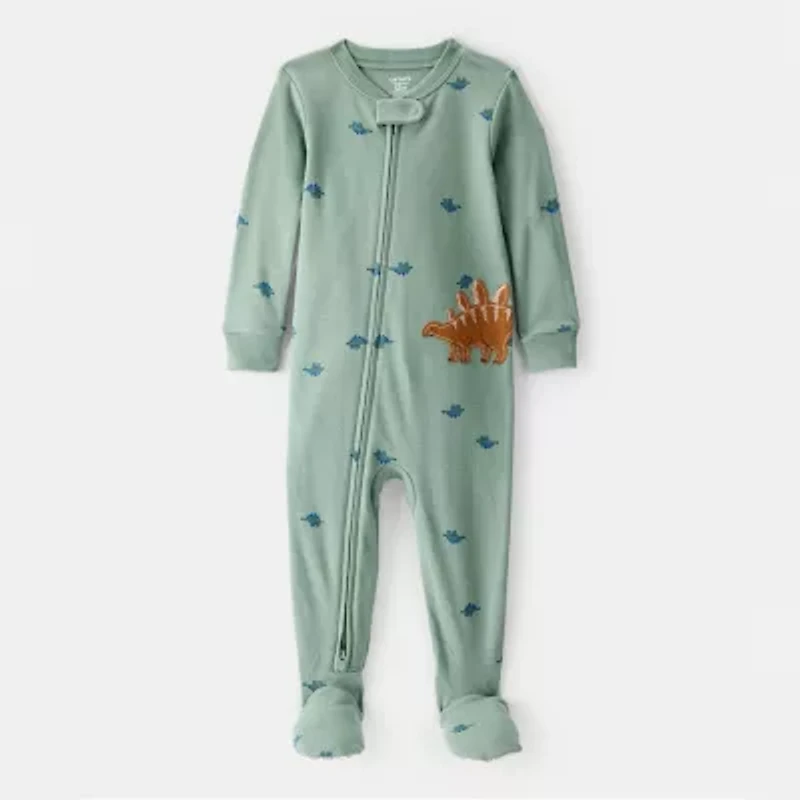 Carter's Baby Boys Footed Rib Round Neck Long Sleeve One Piece Pajama