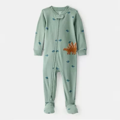Carter's Baby Boys Footed Rib Round Neck Long Sleeve One Piece Pajama