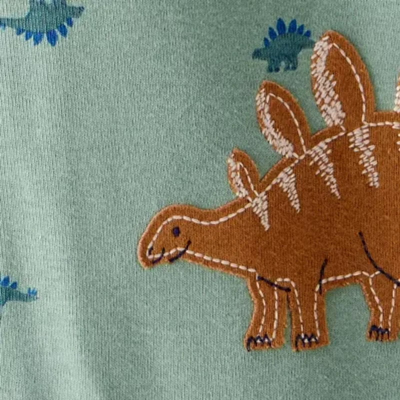 Carter's Baby Boys Rib Round Neck Long Sleeve Footed Pajamas