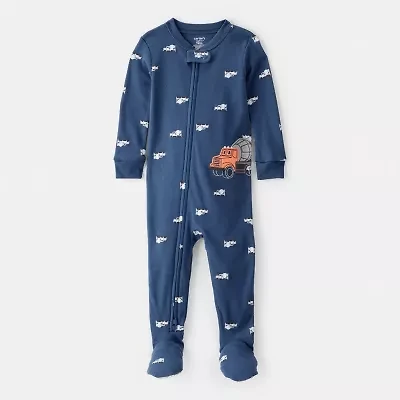 Carter's Baby Boys Footed Rib Crew Neck Long Sleeve One Piece Pajama