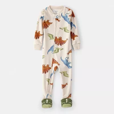 Carter's Baby Boys Footed Round Neck Long Sleeve One Piece Pajama
