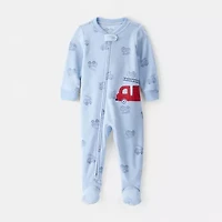 Carter's Baby Boys Footed Fleece Round Neck Long Sleeve One Piece Pajama