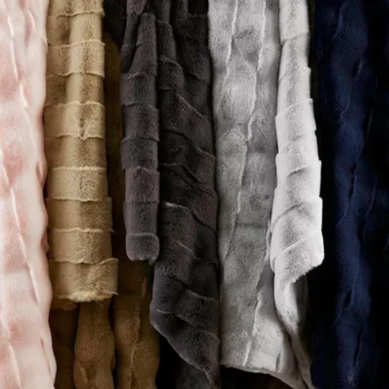 Madison Park Camille Faux Fur Washable Midweight Throw