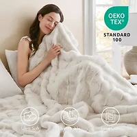 Madison Park Camille Faux Fur Washable Midweight Throw