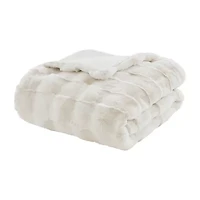 Madison Park Camille Faux Fur Washable Midweight Throw