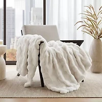 Madison Park Camille Faux Fur Washable Midweight Throw