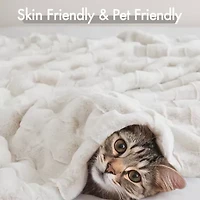 Madison Park Camille Faux Fur Washable Midweight Throw