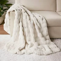 Madison Park Camille Faux Fur Washable Midweight Throw
