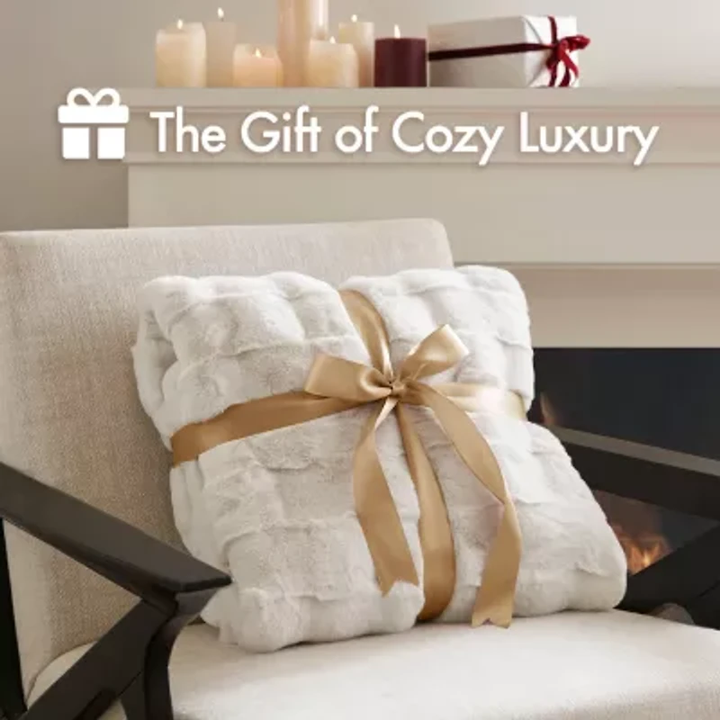 Madison Park Camille Faux Fur Washable Midweight Throw