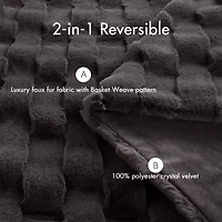 Madison Park Camille Faux Fur Washable Midweight Throw
