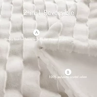 Madison Park Camille Faux Fur Washable Midweight Throw